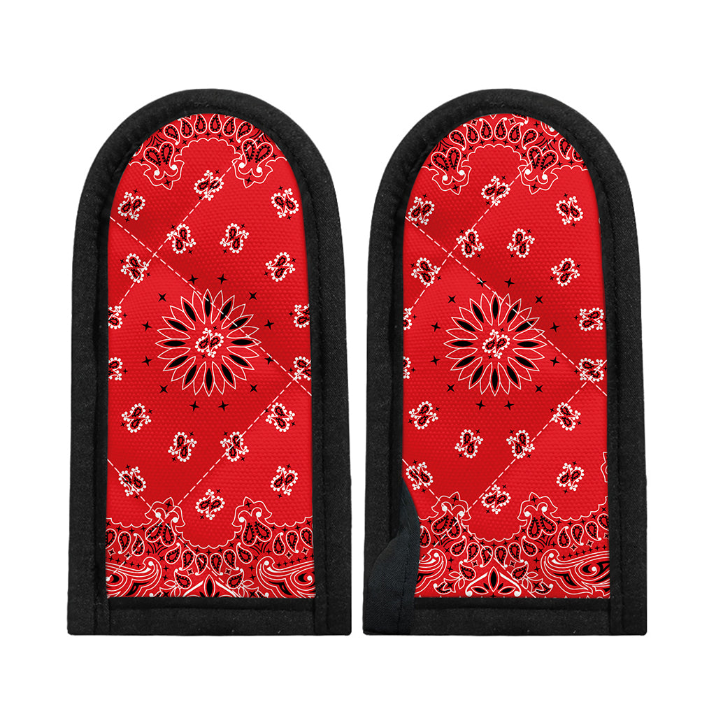 Red Black And White Bandana Print Skillet Handle Cover