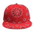 Red Black And White Bandana Print Snapback Cap