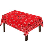 Red Black And White Bandana Print Tablecloth