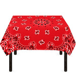 Red Black And White Bandana Print Tablecloth