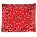 Red Black And White Bandana Print Tapestry