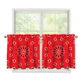 Red Black And White Bandana Print Tier Curtains