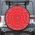 Red Black And White Bandana Print Tire Cover