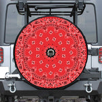 Red Black And White Bandana Print Tire Cover With Camera Hole