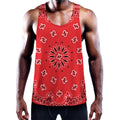 Red Black And White Bandana Print Men's Workout Tank Top