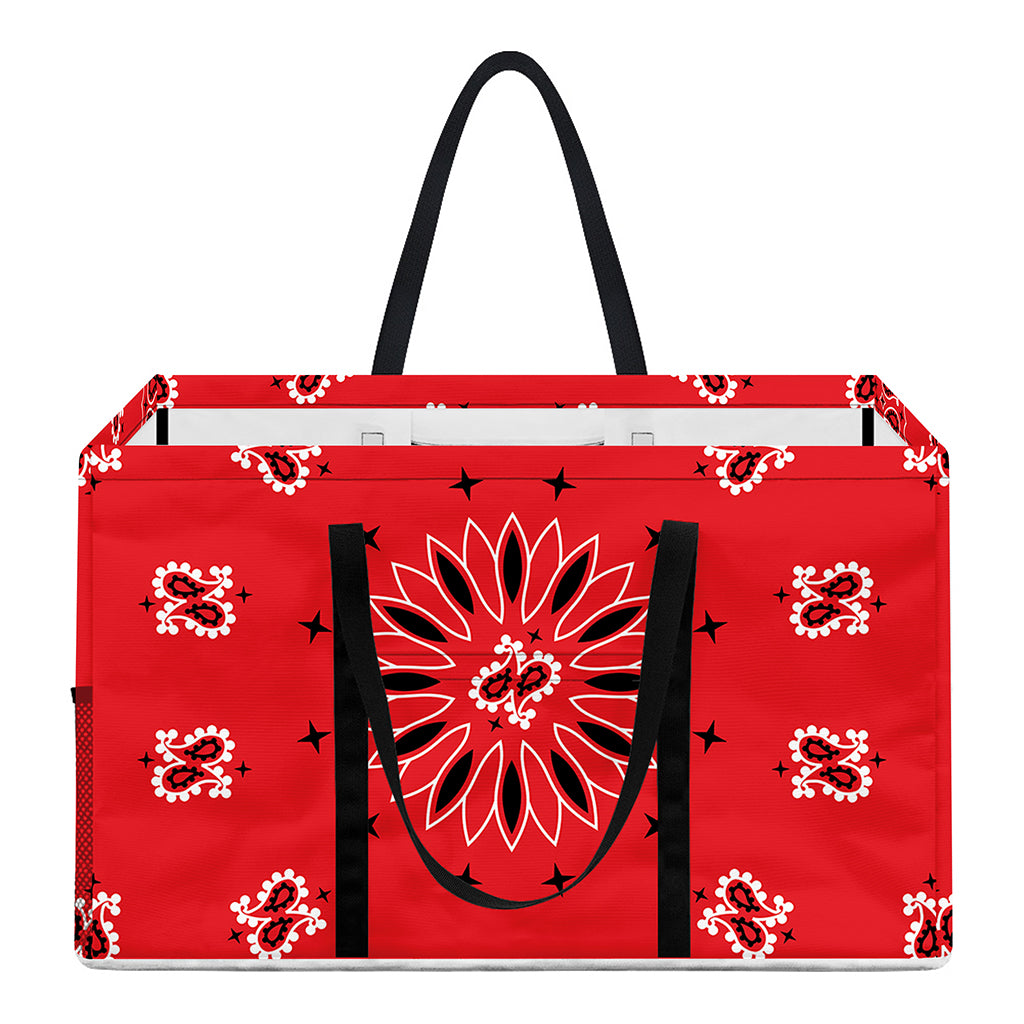 Red Black And White Bandana Print Utility Tote Bag