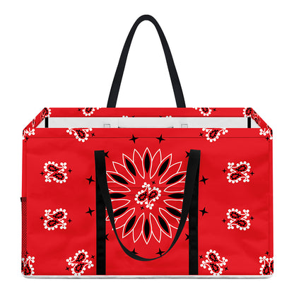 Red Black And White Bandana Print Utility Tote Bag