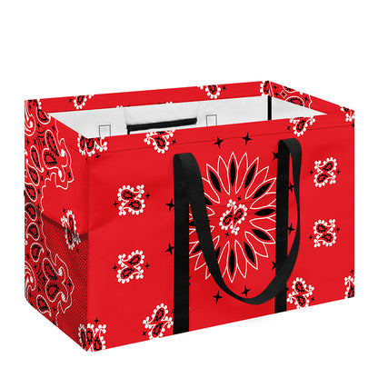 Red Black And White Bandana Print Utility Tote Bag