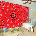 Red Black And White Bandana Print Wall Sticker