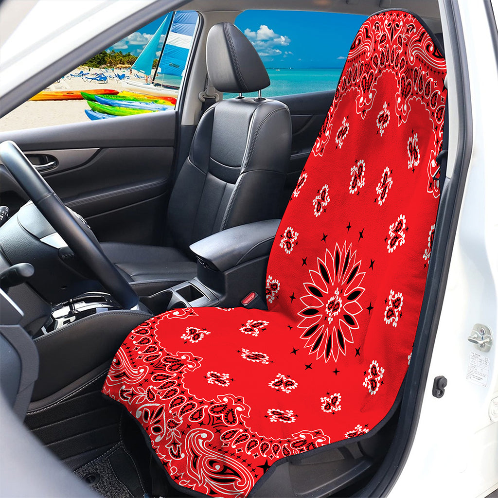 Red Black And White Bandana Print Waterproof Car Seat Cover