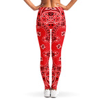 Red Black And White Bandana Print Women's Leggings
