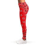 Red Black And White Bandana Print Women's Leggings