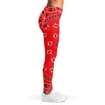 Red Black And White Bandana Print Women's Leggings