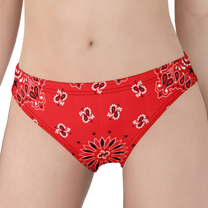 Red Black And White Bandana Print Women's Panties