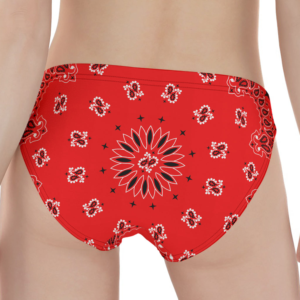 Red Black And White Bandana Print Women's Panties