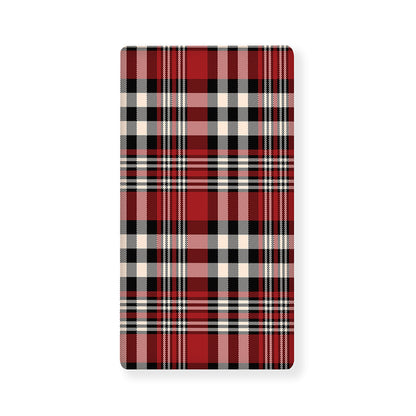 Red Black And White Border Tartan Print Baby Crib Sheet