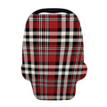 Red Black And White Border Tartan Print Baby Seat Cover