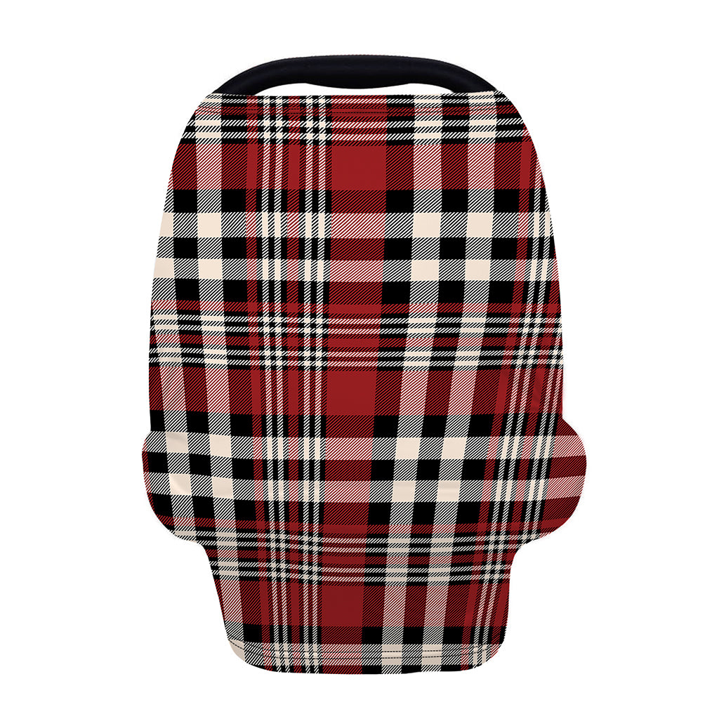 Red Black And White Border Tartan Print Baby Seat Cover