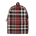 Red Black And White Border Tartan Print School Backpack