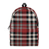 Red Black And White Border Tartan Print Backpack