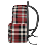 Red Black And White Border Tartan Print Backpack