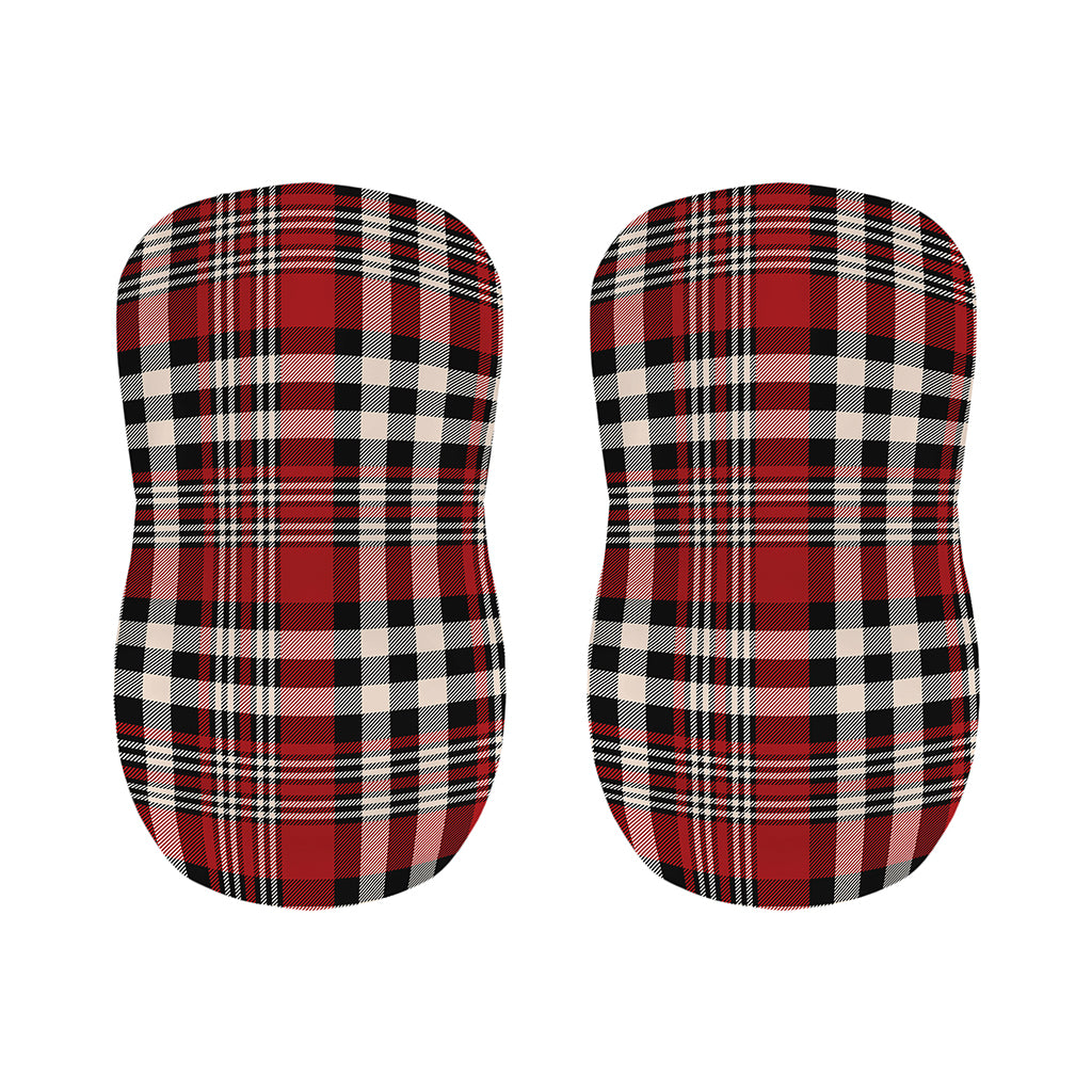Red Black And White Border Tartan Print Bar Stool Covers