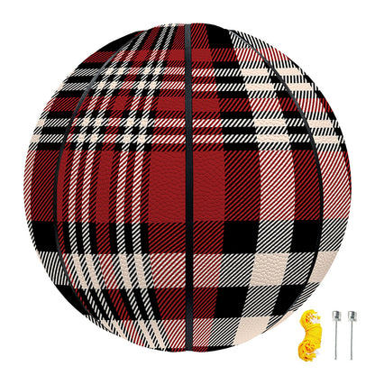 Red Black And White Border Tartan Print Basketball