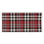 Red Black And White Border Tartan Print Beach Towel