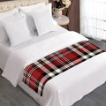 Red Black And White Border Tartan Print Bed Runner
