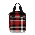Red Black And White Border Tartan Print Bible Tote Bag
