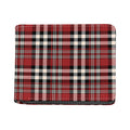 Red Black And White Border Tartan Print Bifold Wallet