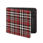 Red Black And White Border Tartan Print Bifold Wallet