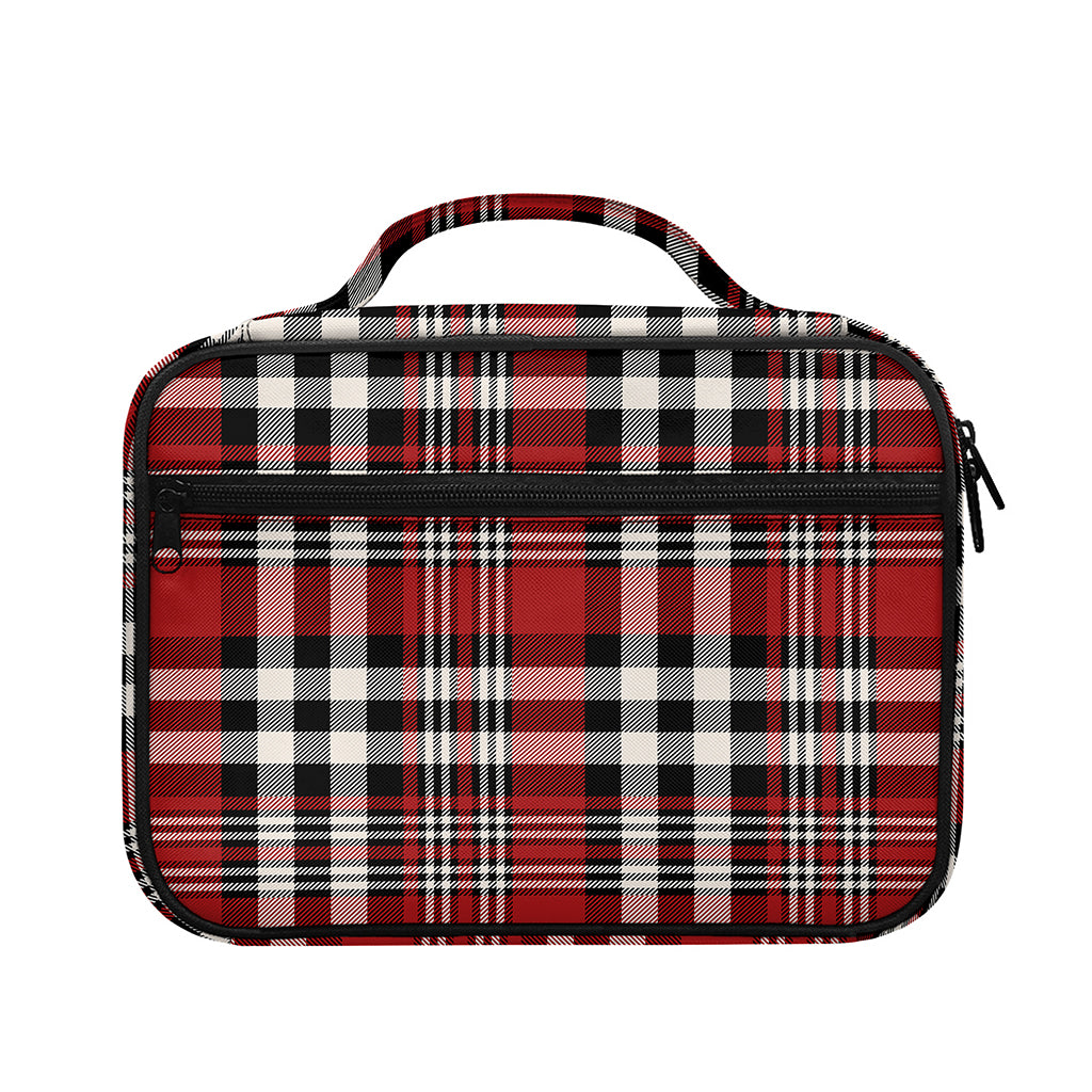 Red Black And White Border Tartan Print Briefcase Bible Bag