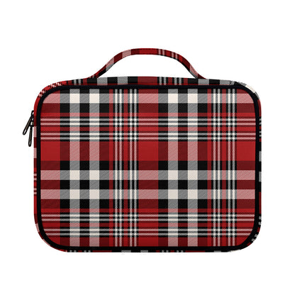 Red Black And White Border Tartan Print Briefcase Bible Bag
