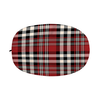 Red Black And White Border Tartan Print Car Side Mirror Covers