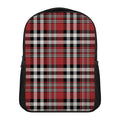 Red Black And White Border Tartan Print Casual Backpack
