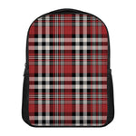 Red Black And White Border Tartan Print Casual Backpack