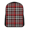 Red Black And White Border Tartan Print Casual Backpack