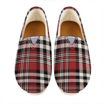 Red Black And White Border Tartan Print Casual Shoes