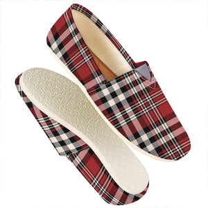 Red Black And White Border Tartan Print Casual Shoes