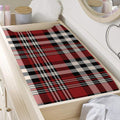 Red Black And White Border Tartan Print Changing Pad Cover