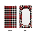 Red Black And White Border Tartan Print Changing Pad Cover