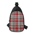 Red Black And White Border Tartan Print Sling Bag
