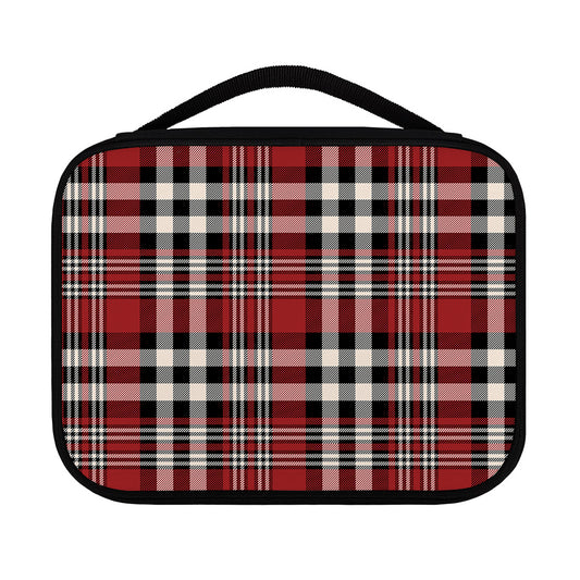 Red Black And White Border Tartan Print Classic Bible Case
