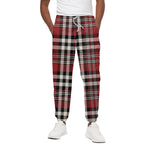 Red Black And White Border Tartan Print Cotton Pants