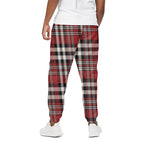 Red Black And White Border Tartan Print Cotton Pants