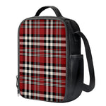 Red Black And White Border Tartan Print Crossbody Lunch Bag