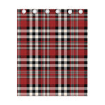 Red Black And White Border Tartan Print Curtain