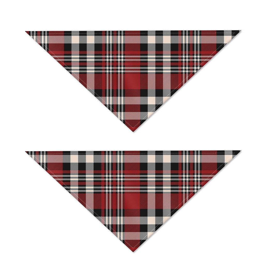 Red Black And White Border Tartan Print Dog Bandana
