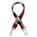 Red Black And White Border Tartan Print Dog Seat Belt